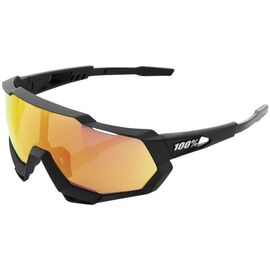 Очки велосипедные 100% Speedtrap Soft Tact, спортивные, Black / HIPER Red Multilayer Mirror Lens, 61023-412-01, изображение  - НаВелосипеде.рф