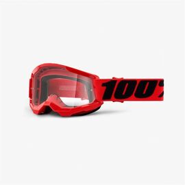 Маска велосипедная 100% Strata 2 Youth Goggle, подростковая, Red / Clear Lens, 50521-101-03, изображение  - НаВелосипеде.рф