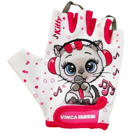 Перчатки велосипедные Vinca Sport, детские, белый, VG 980 Kitty, Вариант УТ-00276164: Размер: 3XS, изображение  - НаВелосипеде.рф
