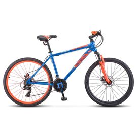 Горный велосипед STELS Navigator 500 MD F020 26" 2021, Вариант УТ-00276317: Рама: 16" (Рост: 150-165 см), Цвет: Красный/синий, изображение  - НаВелосипеде.рф