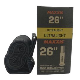 Камера велосипедная MAXXIS ULTRALIGHT, 26X1.5/2.5 (40/63-559), 0.6 мм, LSV48 (B-C), EIB00141100 , изображение  - НаВелосипеде.рф