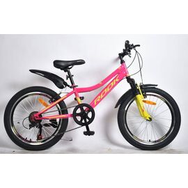 Детский велосипед Rook MS200W 20", Вариант УТ-00281799: Возраст: 6-9 лет (Рост: 120-135 см), Цвет: розовый/зелёный, изображение  - НаВелосипеде.рф