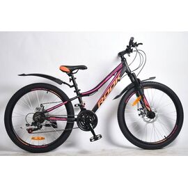 Подростковый велосипед Rook MА240DW 24", Вариант УТ-00282532: Возраст: 9-13 лет (Рост: 135-150 см), Цвет: чёрный/розовый, изображение  - НаВелосипеде.рф