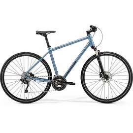 Гибридный велосипед Merida Crossway XT Edition 700С 2021, Вариант УТ-00277974: Рама: M(51cm) (Рост: 173-179 см), Цвет: MattSteelBlue/DarkBlue, изображение  - НаВелосипеде.рф