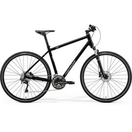 Гибридный велосипед Merida Crossway 500 28" 2021, Вариант УТ-00278219: Рама: XS(43см) (Рост: 161-166 см), Цвет: GlossyBlack/MattSilver, изображение  - НаВелосипеде.рф