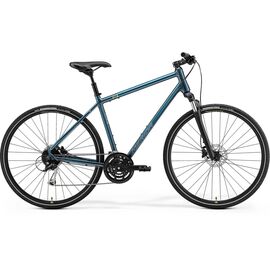 Гибридный велосипед Merida Crossway 100 28" 2021, Вариант УТ-00278277: Рама: M(51cm) (Рост: 173-179 см), Цвет: TealBlue/SilverBlue/Lime, изображение  - НаВелосипеде.рф