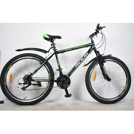 Горный велосипед Rook MS261 26", MS261-BK/GN, Вариант УТ-00282521: Рама: one size (Рост: 150-180 см), Цвет:чёрный/зелёный, изображение  - НаВелосипеде.рф