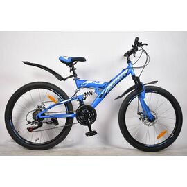 Подростковый велосипед Rook TS240D 24", Вариант УТ-00282541: Возраст: 9-13 лет (Рост: 135-150 см), Цвет: синий/черный, изображение  - НаВелосипеде.рф
