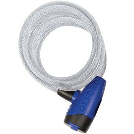 Замок велосипедный OXFORD Cable 12, тросовый, 1800 мм, на ключе, серый, LK246, изображение  - НаВелосипеде.рф