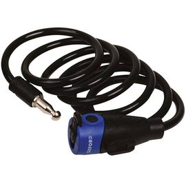 Замок велосипедный OXFORD Coil Cable Lock 8, тросовый, на ключе, 1800 мм, чёрный, OF240, изображение  - НаВелосипеде.рф