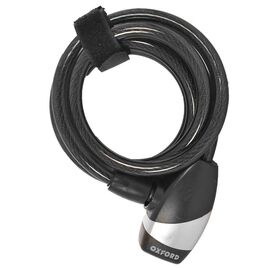 Замок велосипедный OXFORD Key Coil 10, тросовый, 1800 мм, на ключе, чёрный, LK200, изображение  - НаВелосипеде.рф
