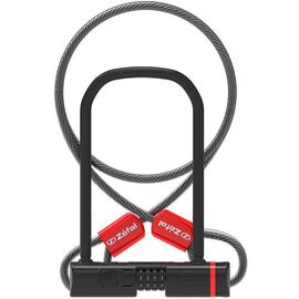 Замок велосипедный ZEFAL K-TRAZ U13 Code+Cable, U-образный, кодовый, с тросом, черный, 4944C, изображение  - НаВелосипеде.рф