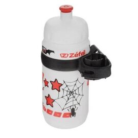 Фляга велосипедная ZEFAL LITTLE Z - White Ghost + Universal clip holder, детская, 350 мл, держатель пластик, белый, 162A, изображение  - НаВелосипеде.рф