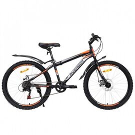 Подростковый велосипед AVENGER C240D 24" 2021, Вариант УТ-00276769: Возраст: 9-13 лет (Рост: 135-150 см), Цвет: чёрный/оранжевый, изображение  - НаВелосипеде.рф