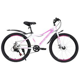 Подростковый велосипед AVENGER C240DW 24" 2021, Вариант УТ-00276770: Возраст: 9-13 лет (Рост: 135-150 см), Цвет: белый/фиолетовый, изображение  - НаВелосипеде.рф