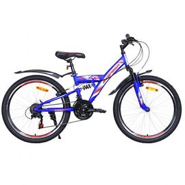 Подростковый велосипед AVENGER F243 24" 2021, Вариант УТ-00276773: Возраст: 12-15 лет (Рост: 145-160см), Цвет: синий/красный, изображение  - НаВелосипеде.рф