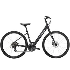 Гибридный велосипед Trek Verve 1 Disc Low Step 700C 2022, Вариант УТ-00277517: Рама: M (Рост: 165-175 см), Цвет: Dnister Black, изображение  - НаВелосипеде.рф