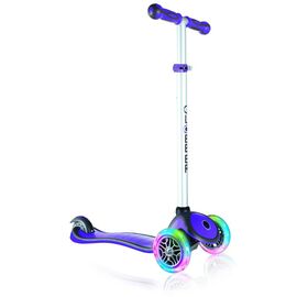 Самокат Globber, PRIMO PLUS LIGHTS, светящиеся передние колеса, фиолетовый, 442-103-2, изображение  - НаВелосипеде.рф