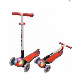 Самокат Globber ELITE F, складной, трехколесный, светящаяся платформа, красный, 448-102, изображение  - НаВелосипеде.рф