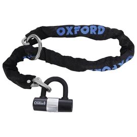 Замок велосипедный OXFORD Chain 8, цепной, с навесным замком, 1000 мм, чёрный, LK140, изображение  - НаВелосипеде.рф