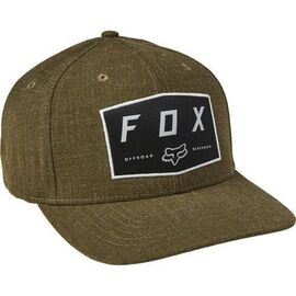 Бейсболка велосипедная Fox Badge Flexfit Hat, fatigue green, 28505-111-S/M, Вариант УТ-00283853: Размер: S/M, изображение  - НаВелосипеде.рф