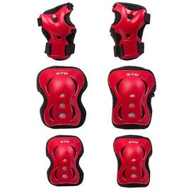 Защита велосипедная STG, комплект, для колен и локтей, детская, красный, Вариант УТ-00283861: Размер: S, изображение  - НаВелосипеде.рф