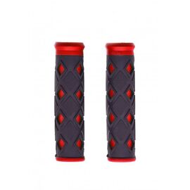 Грипсы велосипедные Vinca Sport, 120мм, пластмасса и резина, черные с красным, HL-G 25 black/red, изображение  - НаВелосипеде.рф