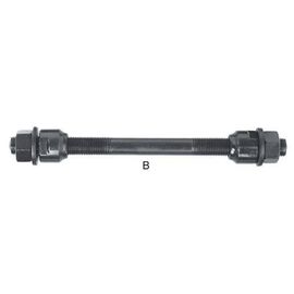 Ось A2Z передняя Cr-Mo с конусом,  для  втулки под гайку, 140mm, 3/8", черная, 00-170110, изображение  - НаВелосипеде.рф