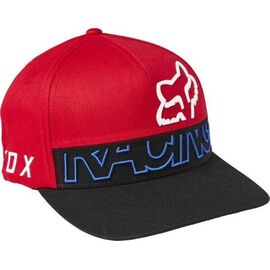 Бейсболка велосипедная Fox Skew Flexfit Hat, красный, 28338-122-S/M, Вариант УТ-00283780: Размер: S/M, изображение  - НаВелосипеде.рф