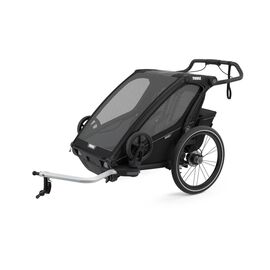 Велоприцеп Thule Chariot Sport2, детский, двухместный, Midnight Black, 10201023, изображение  - НаВелосипеде.рф