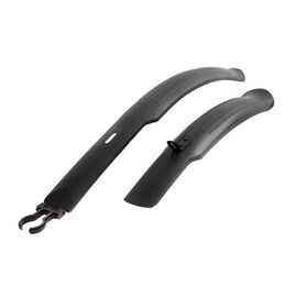 Крылья велосипедные Bike Parts PM-26, комплект, зажим 31,8 мм, пластик, черный, Х10333, изображение  - НаВелосипеде.рф