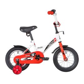 Детский велосипед NOVATRACK STRIKE 12" 2020, Вариант УТ-00285187: Возраст: 2-4 года (Рост: 75-100 см), Цвет: белый-зелёный, изображение  - НаВелосипеде.рф