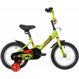 Детский велосипед NOVATRACK TWIST 14" 2020, Вариант УТ-00285246: Возраст: 3-5 лет (Рост: 95-110 см), Цвет: зеленый, изображение  - НаВелосипеде.рф