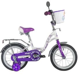 Детский велосипед NOVATRACK BUTTERFLY 14" 2020, Вариант УТ-00285247: Возраст: 3-5 лет (Рост: 95-110 см), Цвет: белый-розовый, изображение  - НаВелосипеде.рф