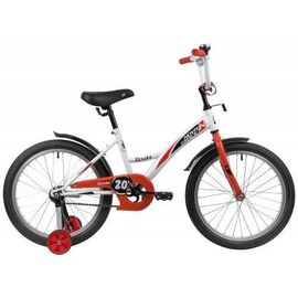 Детский велосипед NOVATRACK STRIKE 20" 2020, Вариант УТ-00285526: Возраст: 7-9 лет (Рост: до 130 см), Цвет: белый-красный, изображение  - НаВелосипеде.рф