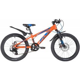 Подростковый велосипед NOVATRACK EXTREME 7.D 20" 2020, Вариант УТ-00285550: Возраст: 7-9 лет (Рост: до 130 см), Цвет: оранжевый, изображение  - НаВелосипеде.рф