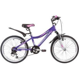 Подростковый велосипед NOVATRACK NOVARA 6.V 20" 2019, Вариант УТ-00285554: Возраст: 7-9 лет (Рост: до 130 см), Цвет: фиолетовый, изображение  - НаВелосипеде.рф