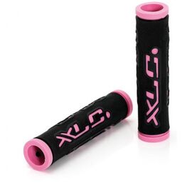 Грипсы велосипедные XLC Bar Grips 'Dual Colour', 125 мм, black\pink, 2501583501, изображение  - НаВелосипеде.рф