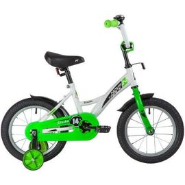 Детский велосипед NOVATRACK STRIKE 14" 2020, 143STRIKE.WTG20, Вариант УТ-00285244: Возраст: 3-5 лет (Рост: 95-110 см), Цвет: белый-зелёный, изображение  - НаВелосипеде.рф