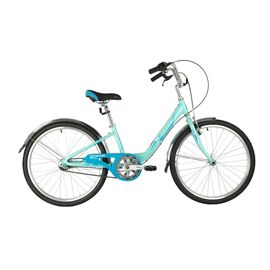 Женский велосипед NOVATRACK 24" ANCONA 2020, Вариант УТ-00286246: Рама: 12" (Рост: 130-150 см), Цвет: голубой, изображение  - НаВелосипеде.рф