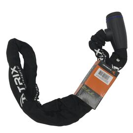Велосипедный замок TRIX, цепь, на ключ, тканевая-оболочка, 6×1200 мм, черный, GK105.308 , изображение  - НаВелосипеде.рф