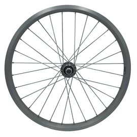 Колесо велосипедное 20" заднее, обод одинарный алюминий, б/пист. втулка стальная, на гайках, серебро, изображение  - НаВелосипеде.рф