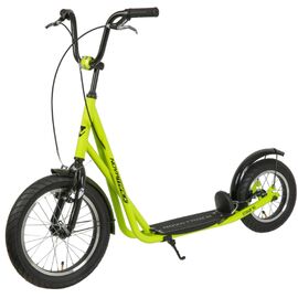 Самокат Novatrack Stamp N1 16" Pro, 410 мм, неоновый зеленый, 16STAMPN1CL.LM20, 2020, изображение  - НаВелосипеде.рф