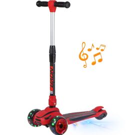Самокат-кикборд Novatrack Rainbow Car Pro, 120/80 мм, красный, 120CP.RAINBOW.RD20, 2020, изображение  - НаВелосипеде.рф