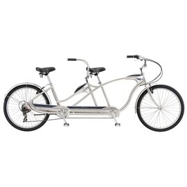 Городской велосипед-тандем Schwinn TANGO TANDEM 26" 2021, Вариант УТ-00283348: Рама: 18" (Рост: 160-180 см), Цвет: SLV серебристый, изображение  - НаВелосипеде.рф