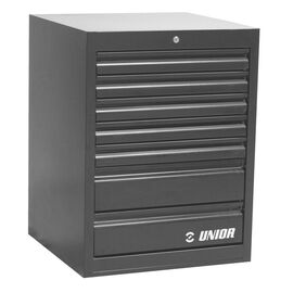 Тумба инструментальная UNIOR, широкая, 7 ящиков, чёрный, 990WD7-BLACK, изображение  - НаВелосипеде.рф