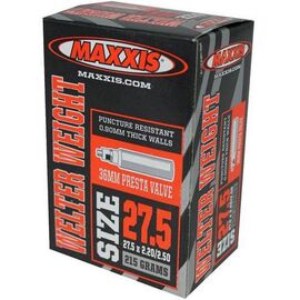 Велокамера Maxxis Welter, 27.5x1.5/1.75, Schreder, 48mm, Weight 0.9mm, автониппель, IB75071200, изображение  - НаВелосипеде.рф