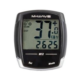 Велокомпьютер M-WAVE M12, проводной, 12 функций, 244734, изображение  - НаВелосипеде.рф