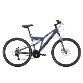 Двухподвесный велосипед Stark Jumper 27.1 FS D 27.5" 2021, Вариант УТ-00287480: Рама: 16" (Рост: 150-165 см), Цвет: серый/чёрный, изображение  - НаВелосипеде.рф