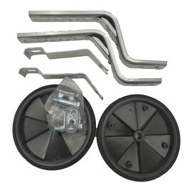 Приставные колеса Vinca HRC 19 black, стойки сталь, 12-20", колесо пластик, черные, пара., изображение  - НаВелосипеде.рф